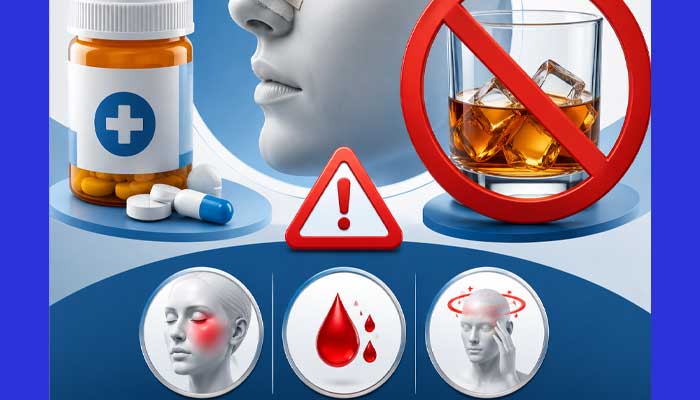 عوارض مصرف همزمان الکل و مسکنها بعد از عمل بینی