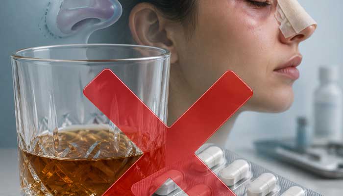عوارض مصرف همزمان الکل و مسکنها بعد از عمل بینی