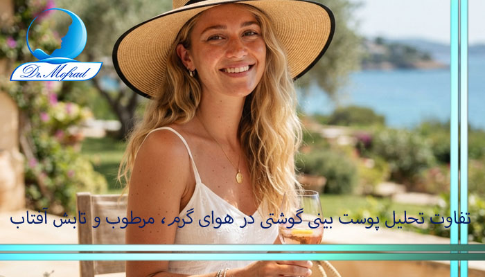 تفاوت تحلیل پوست بینی گوشتی در هوای گرم، مرطوب و تابش آفتاب