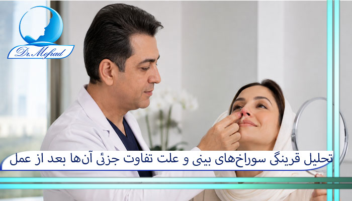 تحلیل قرینگی سوراخ‌های بینی و علت تفاوت جزئی آن‌ها بعد از عمل