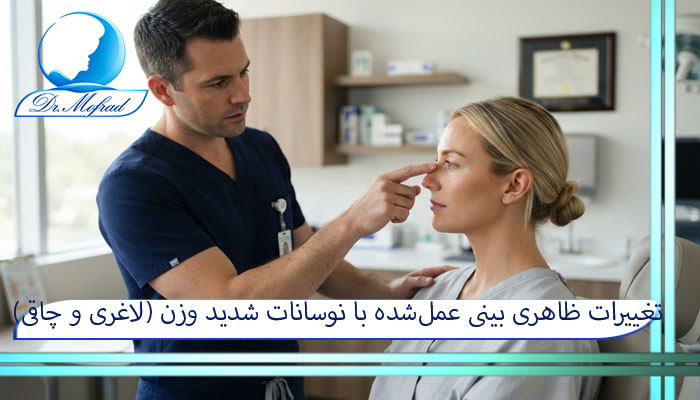 تغییرات ظاهری بینی عمل‌شده با نوسانات شدید وزن (لاغری و چاقی)