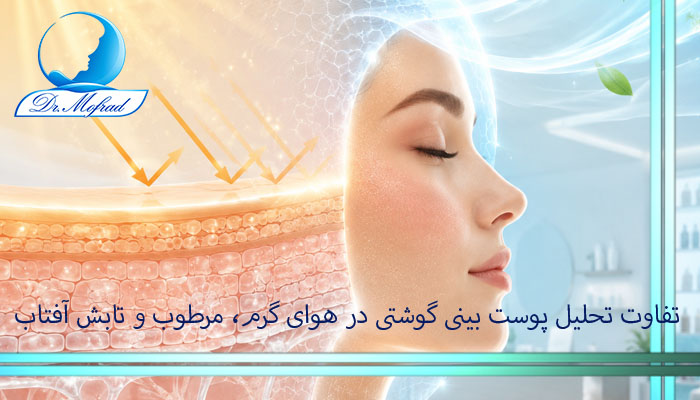 تفاوت تحلیل پوست بینی گوشتی در هوای گرم، مرطوب و تابش آفتاب